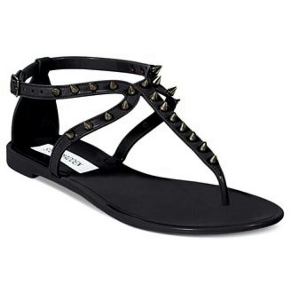 black spike sandals